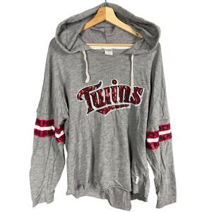 Victoria Secret Pink 5th & Ocean Minnesota Twins Sequence Gray Hoodie Large